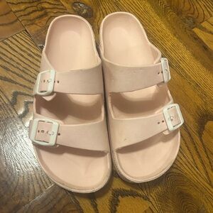 Pink Double Strap Sandals